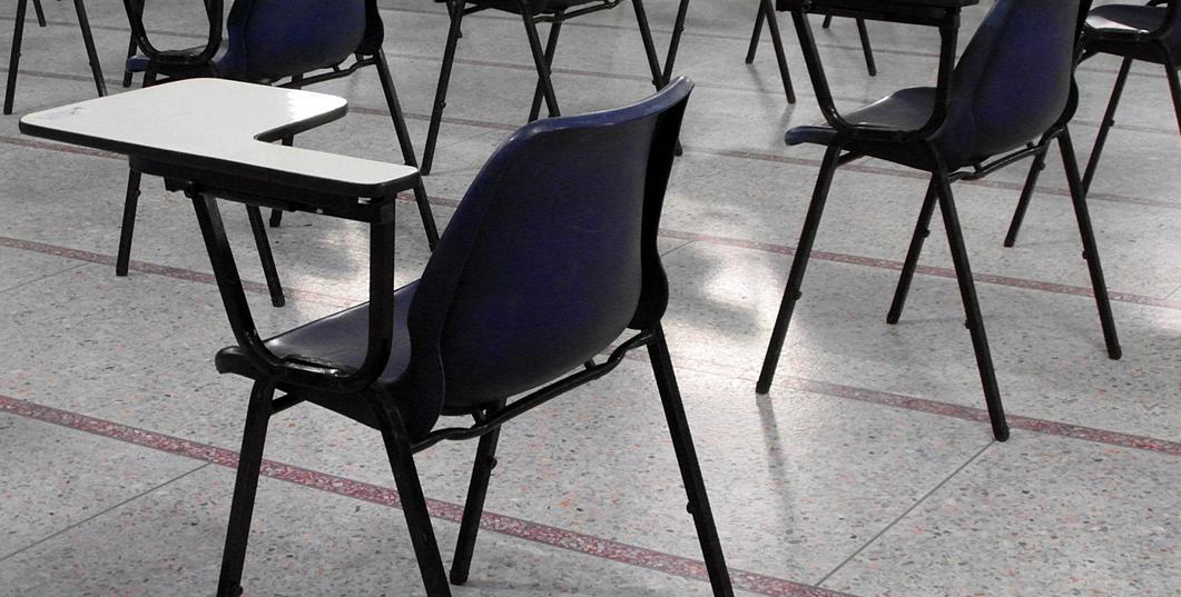 empty chairs in a classroom