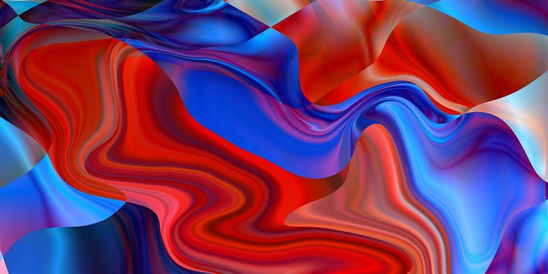 An abstract red and blue image